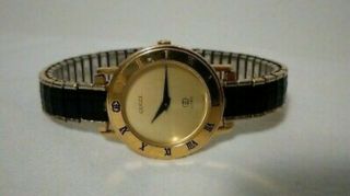 Authentic Vintage Gucci 3001l Lady 18k Gold Plated Quartz Watch Hour