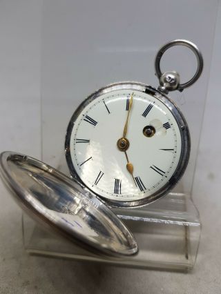 Antique Solid Silver Fusee Verge Full Hunter Pocket Watch 1844 Ref688 Spares/rep