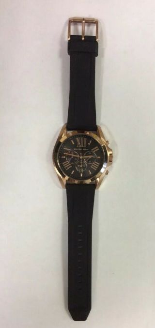 Micheal Kors Mk8559 Mens Rose Gold And Black Chronograph Watch