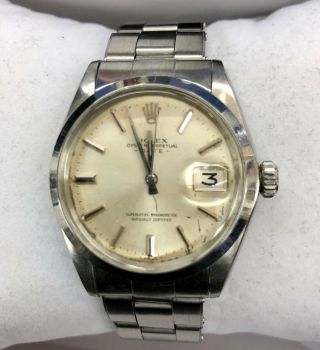 ROLEX Men ' s Oyster Perpetual Date 1500 Automatic Chronometer,  c.  1960 ' s Swiss 10
