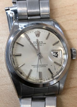 ROLEX Men ' s Oyster Perpetual Date 1500 Automatic Chronometer,  c.  1960 ' s Swiss 3
