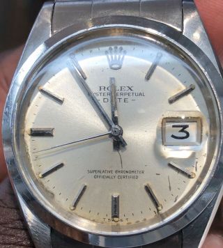ROLEX Men ' s Oyster Perpetual Date 1500 Automatic Chronometer,  c.  1960 ' s Swiss 8