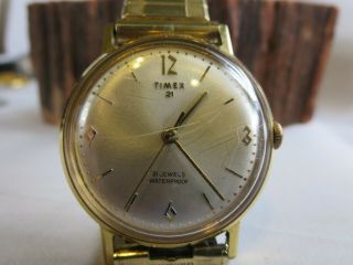 Vintage Men Winding Timex 21 Jewels 1968 Repair Rp