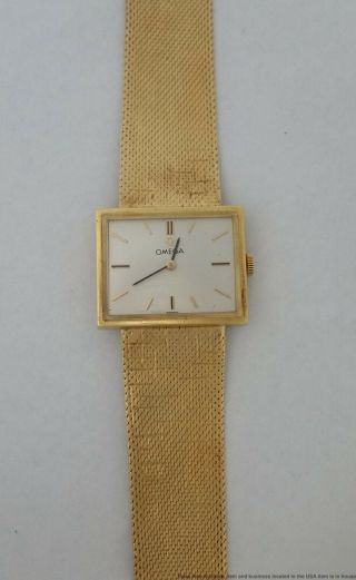 Cool Art Deco Geometric Lines 18k Gold Mens Omega Dress Watch Cal 620 w Box 11
