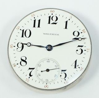 Waltham 17 Size 15 Jewel Pocket Watch Movement - Running W/good Staff - Tn17
