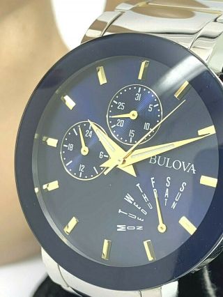 Bulova Men’s Classic Two Tone Stainless Steel Blue Dial Watch Quartz 98c123