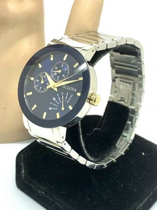 Bulova Men’s Classic Two Tone Stainless Steel Blue Dial Watch Quartz 98C123 2