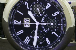 Gerald Genta Chrono Sport CH8.  X.  10 SS automatic chronograph men ' s watch w/ date 2