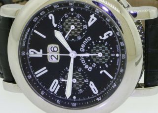 Gerald Genta Chrono Sport CH8.  X.  10 SS automatic chronograph men ' s watch w/ date 4