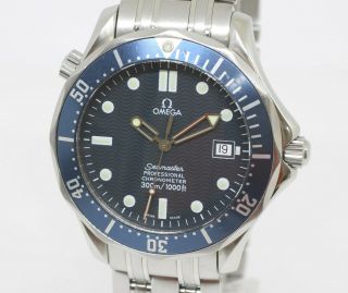 Auth Omega Seamaster Pro 300m Full Size 2531.  80 Automatic Mens Watch Blue Dial