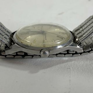 Vintage BENRUS 3021 Silver Shock Absorber Swiss Men ' s Wristwatch Running READ 4