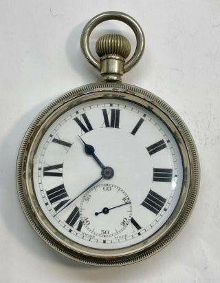 Antique Nickel Case Pocket Watch Military Style