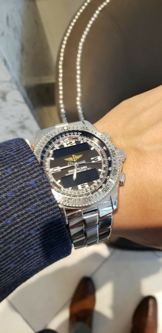 Breitling B - 1 SuperQuartz Chronograph A78362 43mm Black Stainless Watch 3