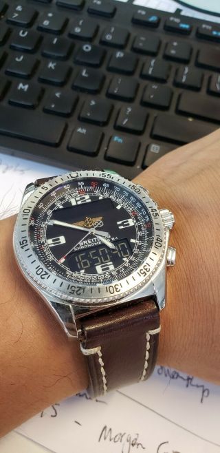 Breitling B - 1 SuperQuartz Chronograph A78362 43mm Black Stainless Watch 4