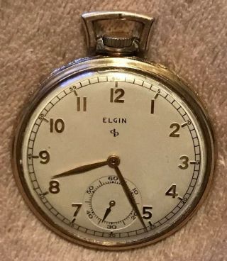 Vintage Elgin 546 10k Rolled Gold Plate 15 Jewels 4 Adjustments Pocket Watch