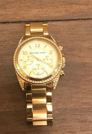 Michael Kors Mk5166 Runway Golden Glitz Chronograph Womens Watch