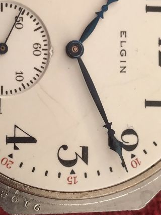Vintage Elgin 17 Jewel Pocket Watch In Fancy Art Deco Case 5