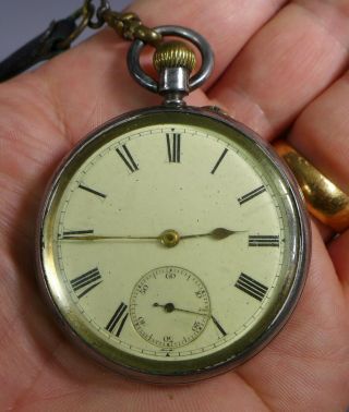 Antique Hallmarked Sterling Silver Cased Pocket Watch Chester 1892