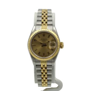 Rolex Ladies Oyster Perpetual Date 69173 Two Tone Stainless Wristwatch 6376