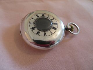 1903 Solid Silver Half Hunter Pocket Watch Case Only.  Good Size Case 51mm Spares