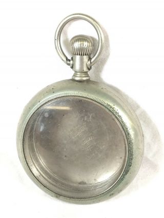 Antique 18s Keystone Silveroid Pocket Watch Case Lever Slot Glass Crystal 20894