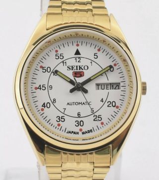 Vintage Seiko 5 Automatic 17 Jewels Cal.  6309a Gold Plated Day Date Men 