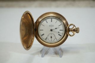 Antique 1901 Elgin 7 Jewels Pocket Watch Hunter Case Size 6
