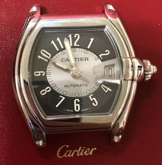 Authentic Cartier Roadster 2510 Automatic Gray/silver Dial 37m Watch R9