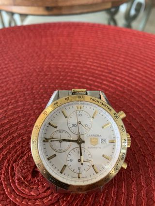 Tag Heuer Carrera Steel Yellow Gold Silver Automatic Mens Watch Cv2050 - 1 Cal 16