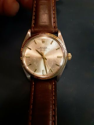 Mens 1966 Rolex Air King Ref 5501 14k And Stainless Steel,  Serviced,