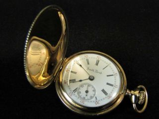 Antique 1911 South Bend Pocket Watch 0s Hunter 7j Pw Ps Runs Fahy 