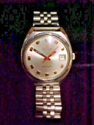 Mens Vintage Baylor Automatic Waterproof Wrist Watch W/ Date Stainless Steel