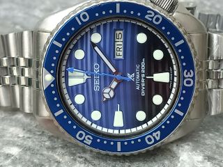 Vintage Seiko Diver 6309 - 7290 Save The Ocean Mod Automatic Men Watch 670581