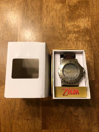 Nintendo Legend Of Zelda Hyrule Triforce Stainless Steel Leather Watch Official