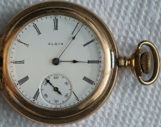1905 Elgin Pocket Watch Grade 295 Model 2 Jewels 15j Size 6s Hunter Case B0978