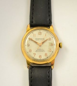 Vintage Mondaine Ancre 17j Incabloc Swiss Made Watch Gold Plate