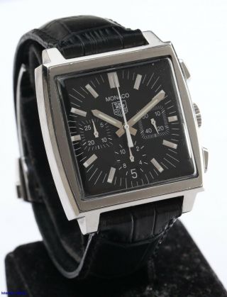 TAG Heuer Monaco Ref CW2110 Automatic Chronograph Stainless Steel Wristwatch 3