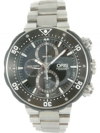 Oris Prodiver Titanium Chronograph Automatic Watch 01 774 7683 7154 - Set W/box