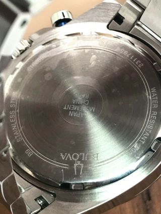 Bulova 96B307 Men ' s Watch Stainless Steel Silver Dial Date Chronograph Quartz 6