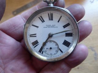 Lancashire Watch Co Gents Antique Silver Pocket Watch Dates C1900