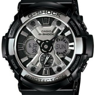 Casio G - Shock Ga200bw - 1a Wrist Watch For Men Black/silver/stainless Steel 52mm