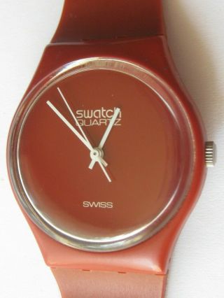 1983 Gr100 Gents Swatch Watch - All Red -
