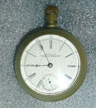 Antique Am Waltham Bartlett Model 17j Pocket Watch In Silverine Case