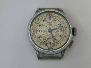Vintage Pierce Military Up Down Chronograph Watch Single One Button 1940 