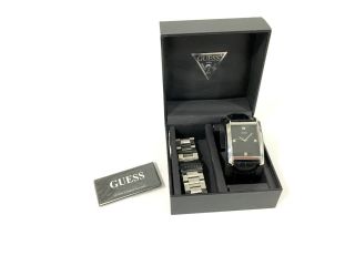 Guess U11036g1 Statement Black Dial Stainless Steel Men 
