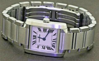 Cartier Tank Francaise 2384 Elegant High Fashion Ss Quartz Ladies Watch