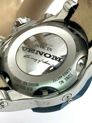 Invicta Men ' s 10822 Venom Reserve Chronograph Royal Black Textured Dial Watch 5