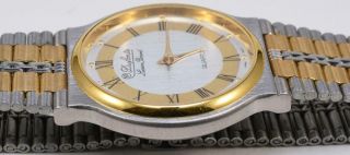 1980s NOS Lucien Piccard Quartz Stainless Steel Gold Watch 2 Tone Bracelet 4
