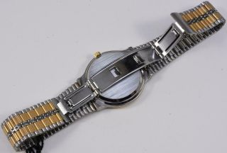 1980s NOS Lucien Piccard Quartz Stainless Steel Gold Watch 2 Tone Bracelet 7