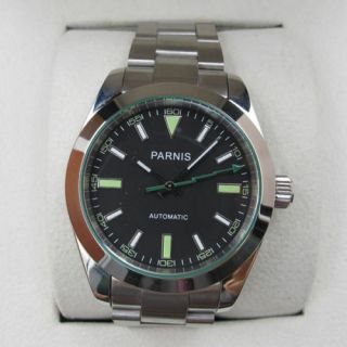 40mm Parnis Miyota 8215 Automatic Men Mechanical Watch Stainless Steel Bracelet